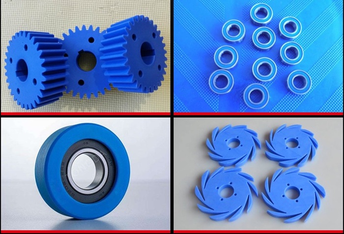 Chi tiết bánh răng, vòng và con lăn gia công từ nhựa MC Nylon